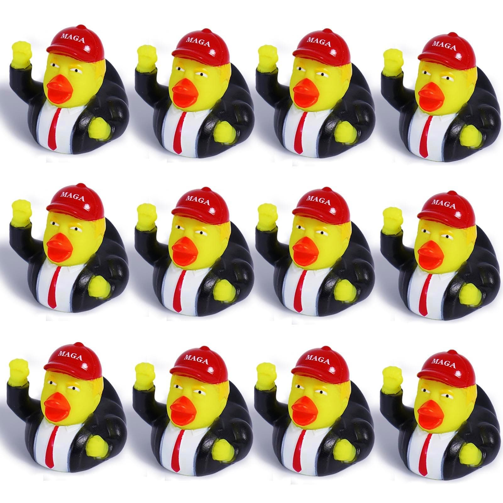 12 Donald Trump Rubber Ducks Bulk, 12 Pack Small 2.3 Inch, Funny Trump Duckies for Jeep Ducking, Trump 2024 Election Gifts, Bath Toys for Kids & Adults, Car Dashboard Decorations