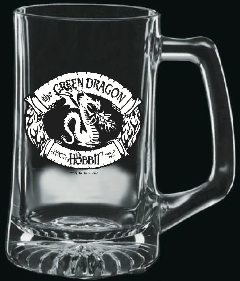 Green Dragon Premium Etched Glass Stein