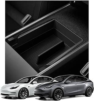Spigen Armrest Console Organizer for Tesla Model Y (2020-2024) & 3 (2017-2023) [Not Compatible with Y Juniper 2025/26 and 3 Highland (2024/25)]