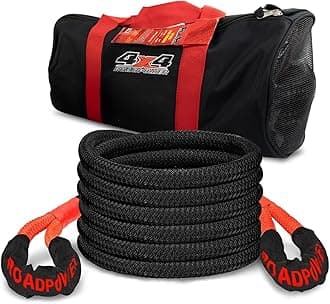 ROADPOWER 7/8in x 20ft - 4x4 Kinetic Recovery Rope with Bag - Heavy Duty Offroad Recovery Kit for UTV, ATV, Truck, Car (8 Tons 6 Meter)