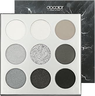 Docolor 9 Colours Black Eyeshadow Palette Shadow Palette Highly Pigmented Mattes Shimmers Naure Smokey Glitter Cream Colorful Powder Waterproof Makeup Palette-Space