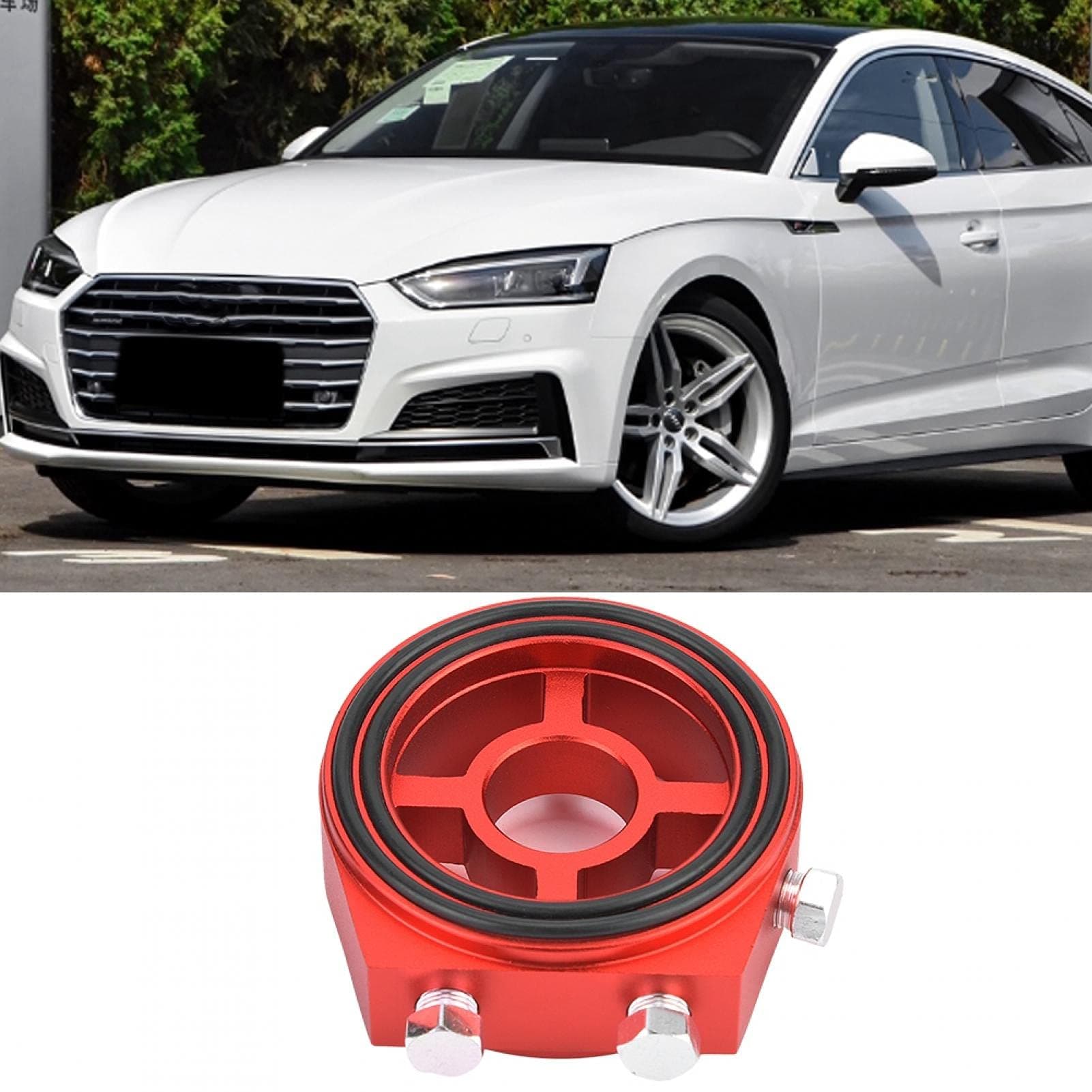 Pokerty9 Increase Engine Oil Filter Cooler Adapter, Oil Filter Adapter, Effectively Reduce Engine Temperature for Oil Engine