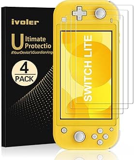 [4 Pack Screen Protector Tempered Glass for Nintendo Switch Lite, Transparent HD,High Definition,Clear Anti-Scratch with Anti-Fingerprint Bubble-Free Fit Switch Lite 2019