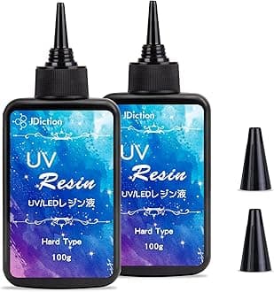 UV Resin, 2 PCS Upgrade Ultraviolet Epoxy Resin Crystal Clear Hard Glue Solar Cure Sunlight Activated Resin for Handmade Jewelry, DIY Craft Decoration, Casting and Coating(200g)