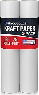 White Kraft Arts and Crafts Paper Roll – 2 Pack of 18” x 75’ (900 Inch) Rolls - Ideal for Paints, Wall Art, Easel Paper, Fadeless Bulletin Board Paper, Gift Wrapping Paper & Kids Crafts - Made in USA