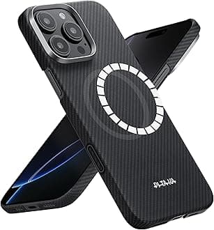 Pitaka Case for iPhone 16 Pro Compatible with Magnetic, Slim & Light iPhone 16 Pro Case 6.3-inch with a Case-Less Touch Feeling, 1500D Aramid Fiber Made (Black)