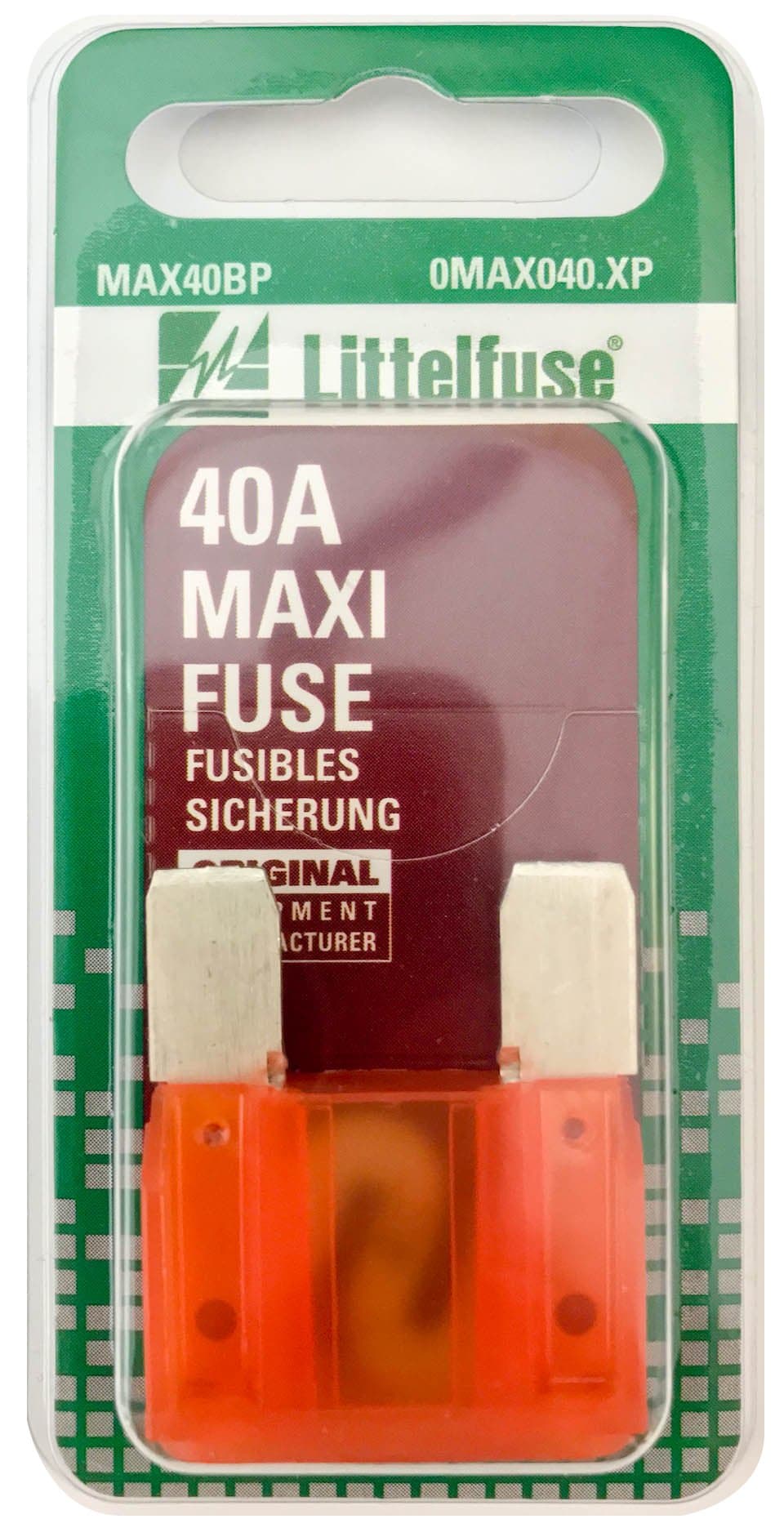 Littelfuse MAXI Blade Fuse, Orange 40 amp, 1 per pkg. (MAX40