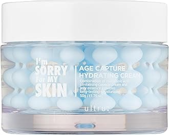 I'M SORRY FOR MY SKIN Age Capture Facial Cream, Korean Skin Care Moisturizer for Face and Neck with Hyaluronic Acid, Anti-Aging, Wrinkle Gel-Cream for Women (Blue - Hydrating Cream, 1.76 oz)