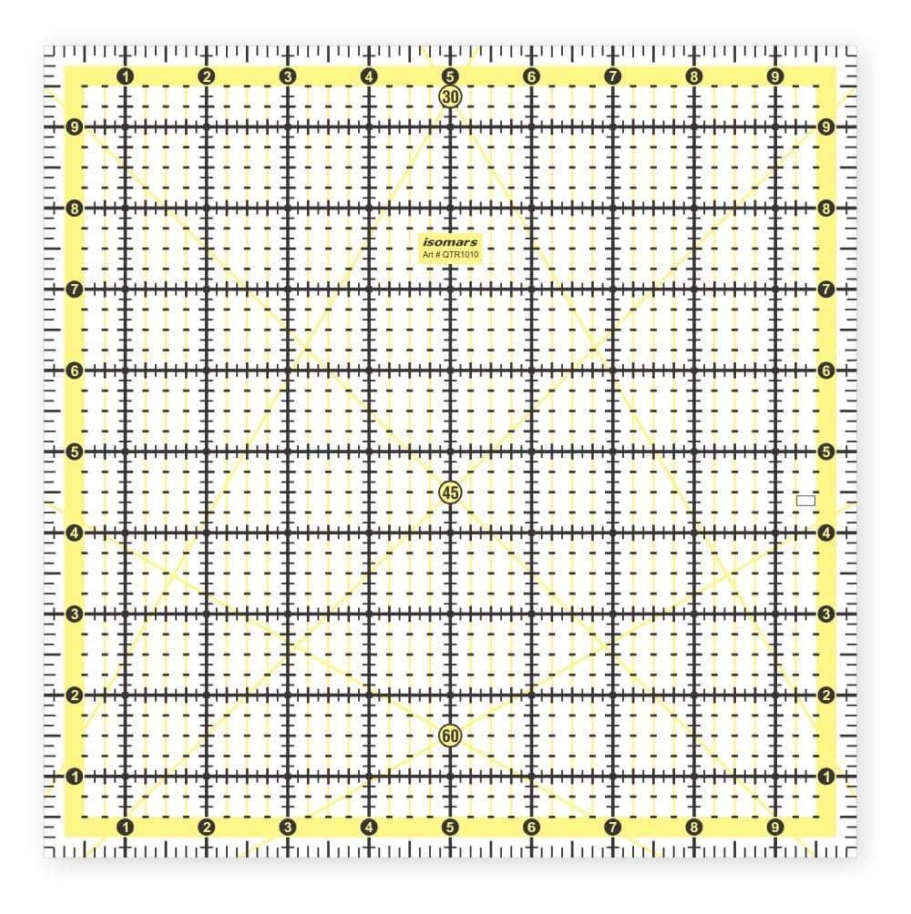 Isomars Garment Quilting Ruler 10" x 10"