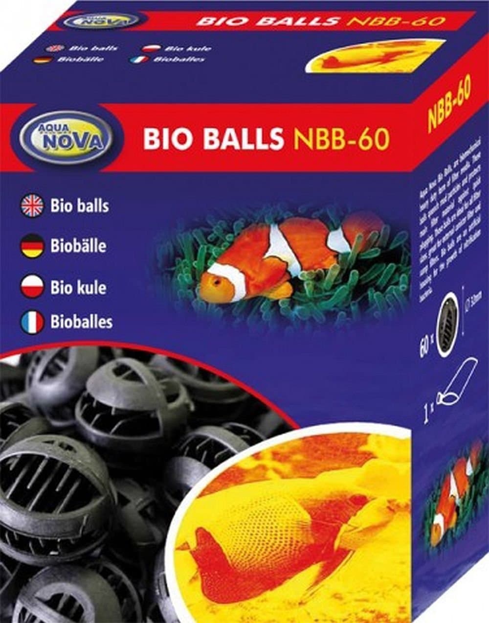 Aqua Nova - BIO BALLS x 60 - filter media for aquarium fish tank
