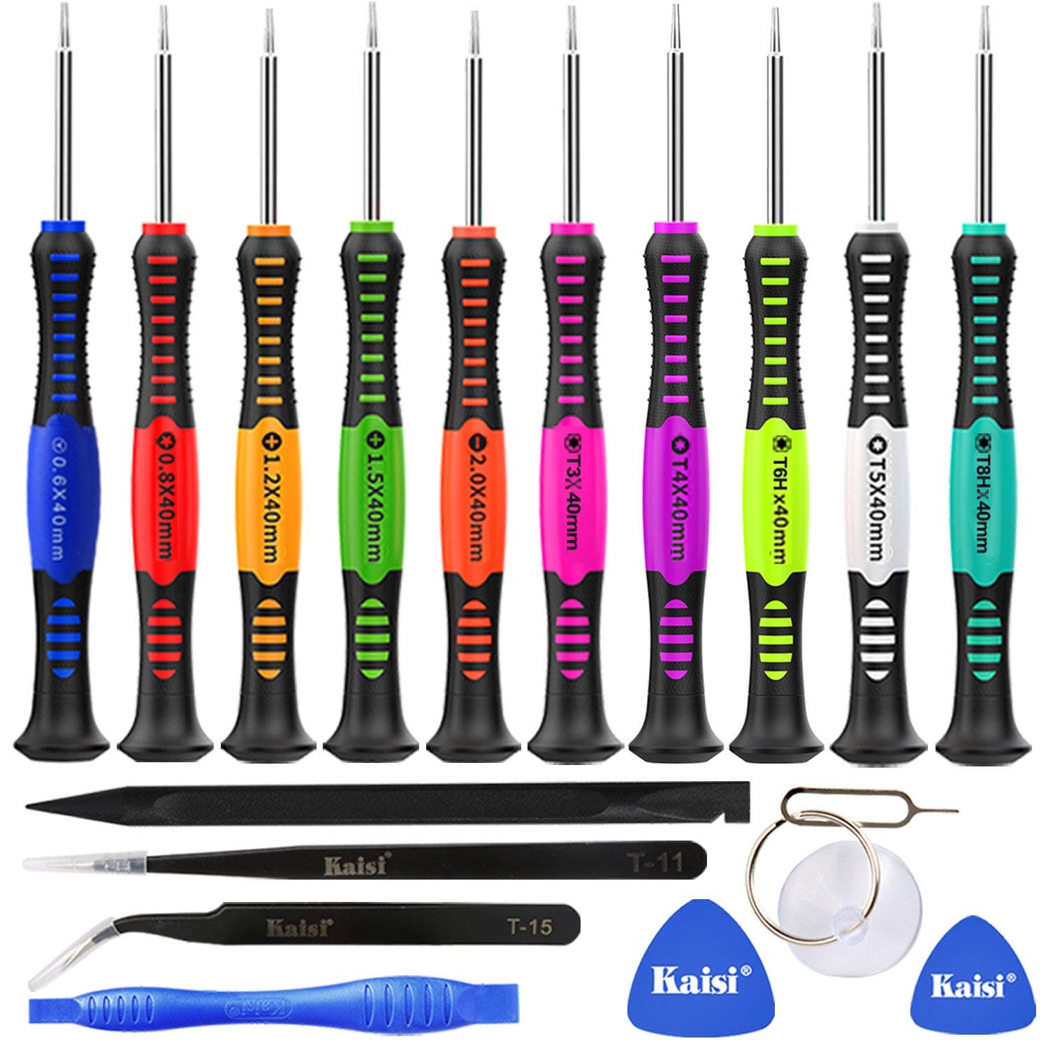Kaisi Precision Screwdriver Set Professional Electronics Repair Tool Kit with Phillips Flathead and Torx Star Magnetic Bit Compatible For iPhone, iMac, MacBook, Laptop, Tablet PC and More - 18 Piece
