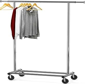 Simple Houseware Heavy Duty Clothing Garment Rack, Holds Up to 150 lbs, 42 to 67 Inches Extendable Rod, Chrome