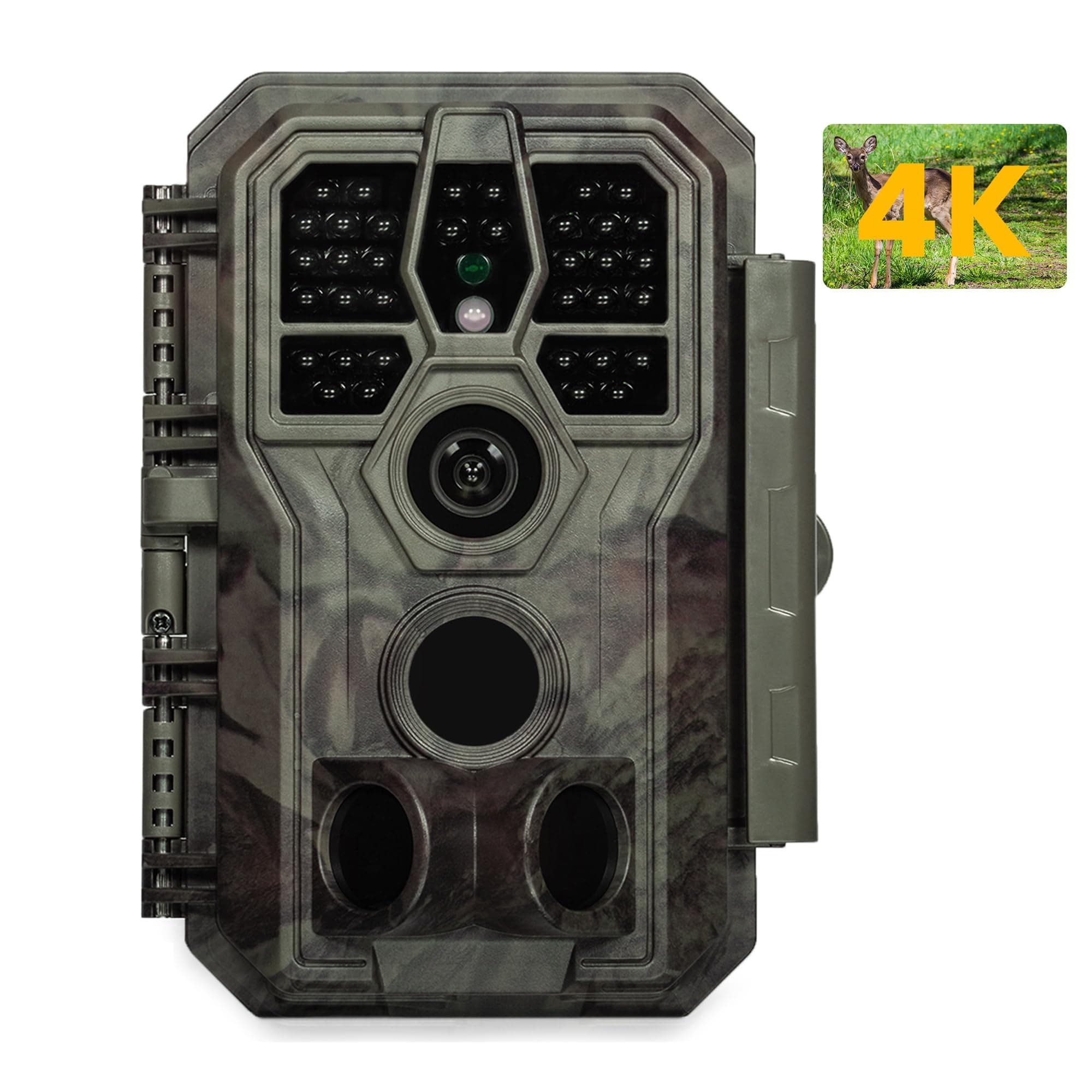 A50 Trail Camera (Non-Cellular, Non-WiFi), True 4K Video, 0.1s Trigger, 100ft No-Glow Night Vision, Motion Activated Wildlife Camera