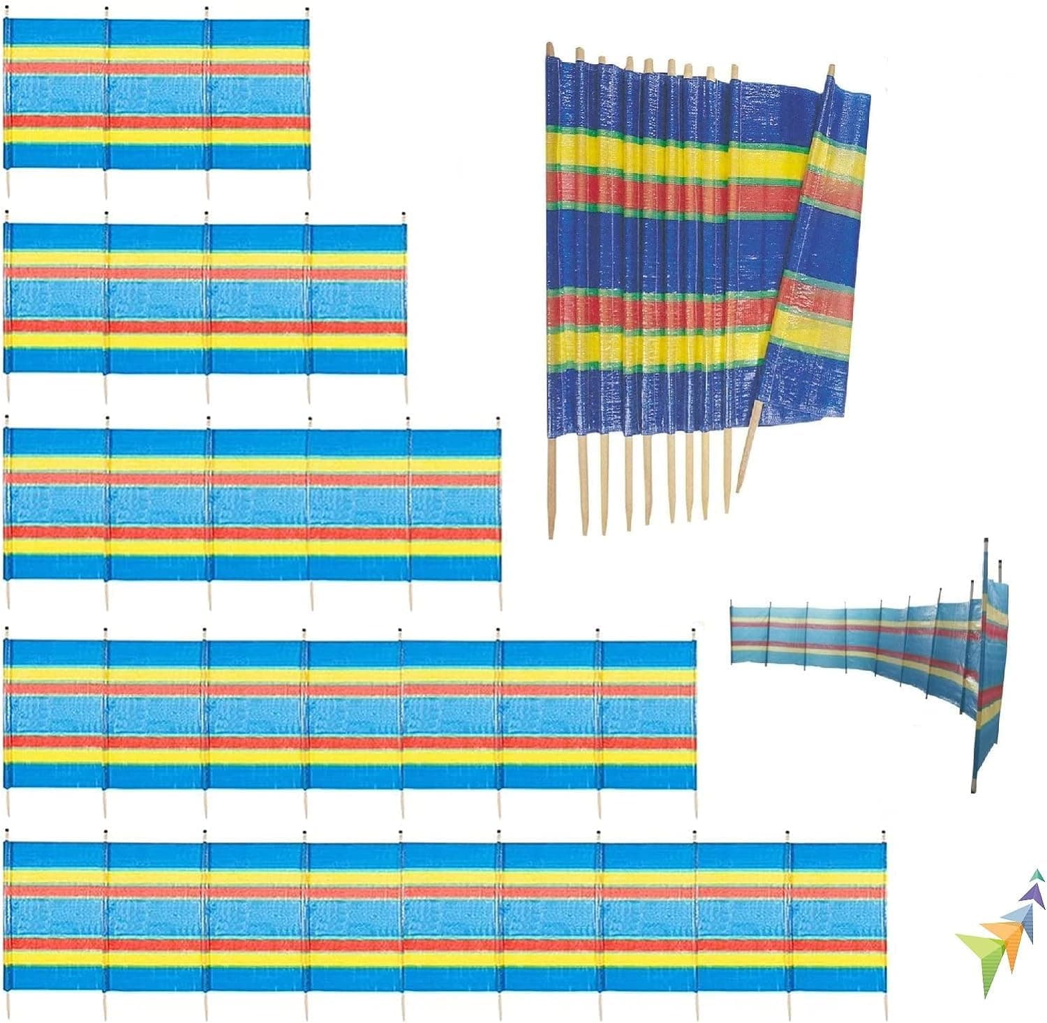 Abaseen Windbreak, Extra Tall Colorful Wind Break for Camping, Caravan, Festival and Beach Windbreaker Sun Shelter Garden Screen