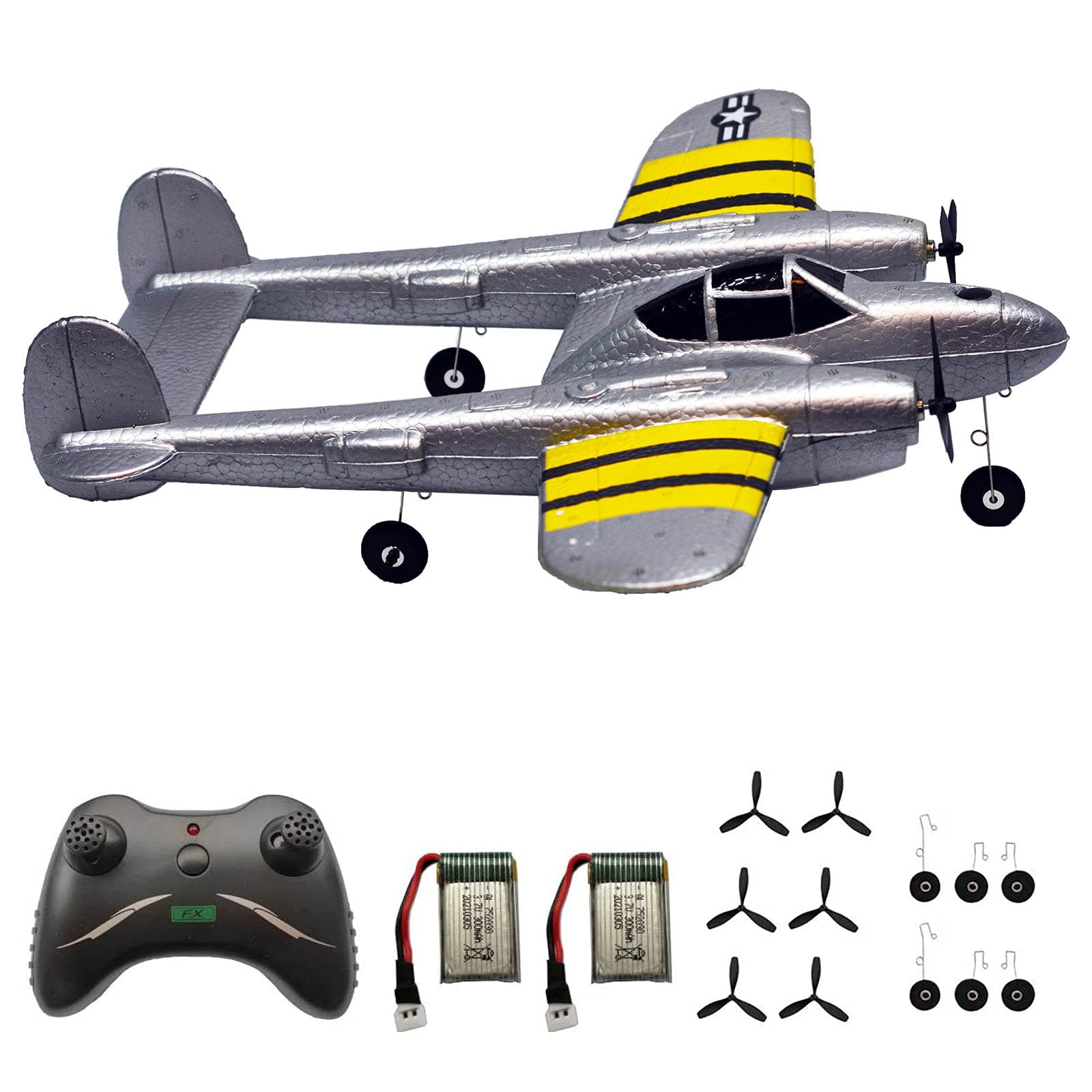 RC Plane Remote Control Airplane RTF 2.4GHz 2CH Radio Control P38 Lighting Aircraft for Beginner