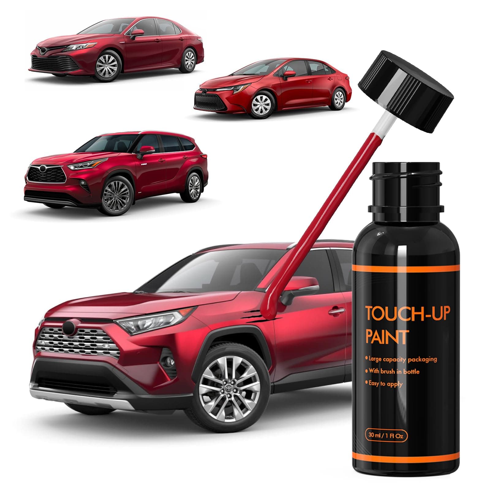 3T3 Ruby Flare Touch Up Paint for Toyota, DIY Car Paint Scratch Repair Kit, Automotive Paints, Quick & Easy Fix Scratch Repair for RAV4/Camry/Corolla/Highlande/Sienna/Venza/Matrix/Avalon/CHR