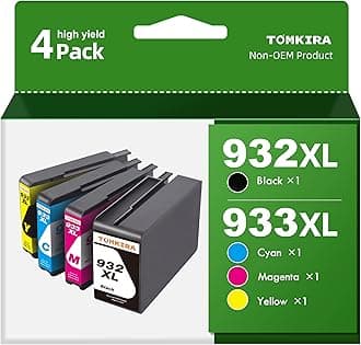 932XL 933XL Ink cartridges Combo Pack Compatible for HP 932XL 933XL 932 and 933 Ink cartridges Work for HP OfficeJet 6100 6600 6700 7110 7510 7612 7610 7612 Printers (Black Yellow Cyan Magenta,4 Pack)