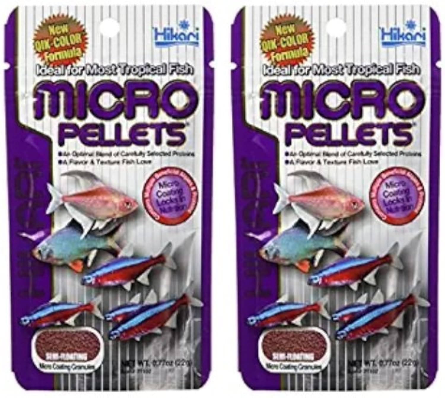 Hikari Tropical Semi-Floating Micro Pellets for Pets, 0.77-Ounce (2 Pack)