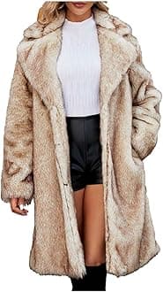 Womens Long Faux Fur Coat Oversized Loose Winter Jackets Trendy Luxury Trench Coat 2025 Open Front Lapel Outerwear