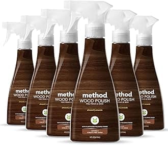 Method Wood Polish, Almond, For Wood Surfaces, Furniture and Cabinets, 14 Ounces (Pack of 6)