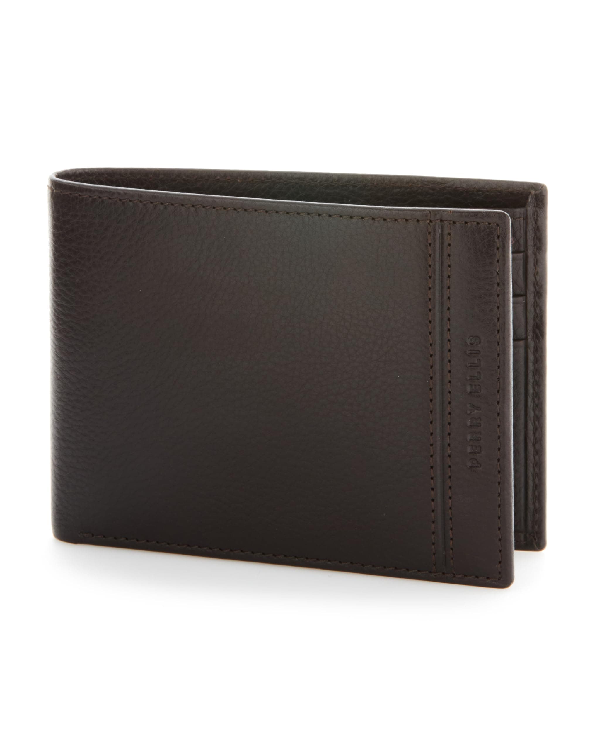 Perry Ellis Men's RFID Passcase Removable ID Wallet, Brown, One Size