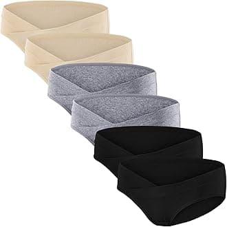 Angelhood 6 Pack Womens Cotton Maternity Underwear,Healthy Maternity Pregnancy Panties Postpartum Mother Under Bump Underwear