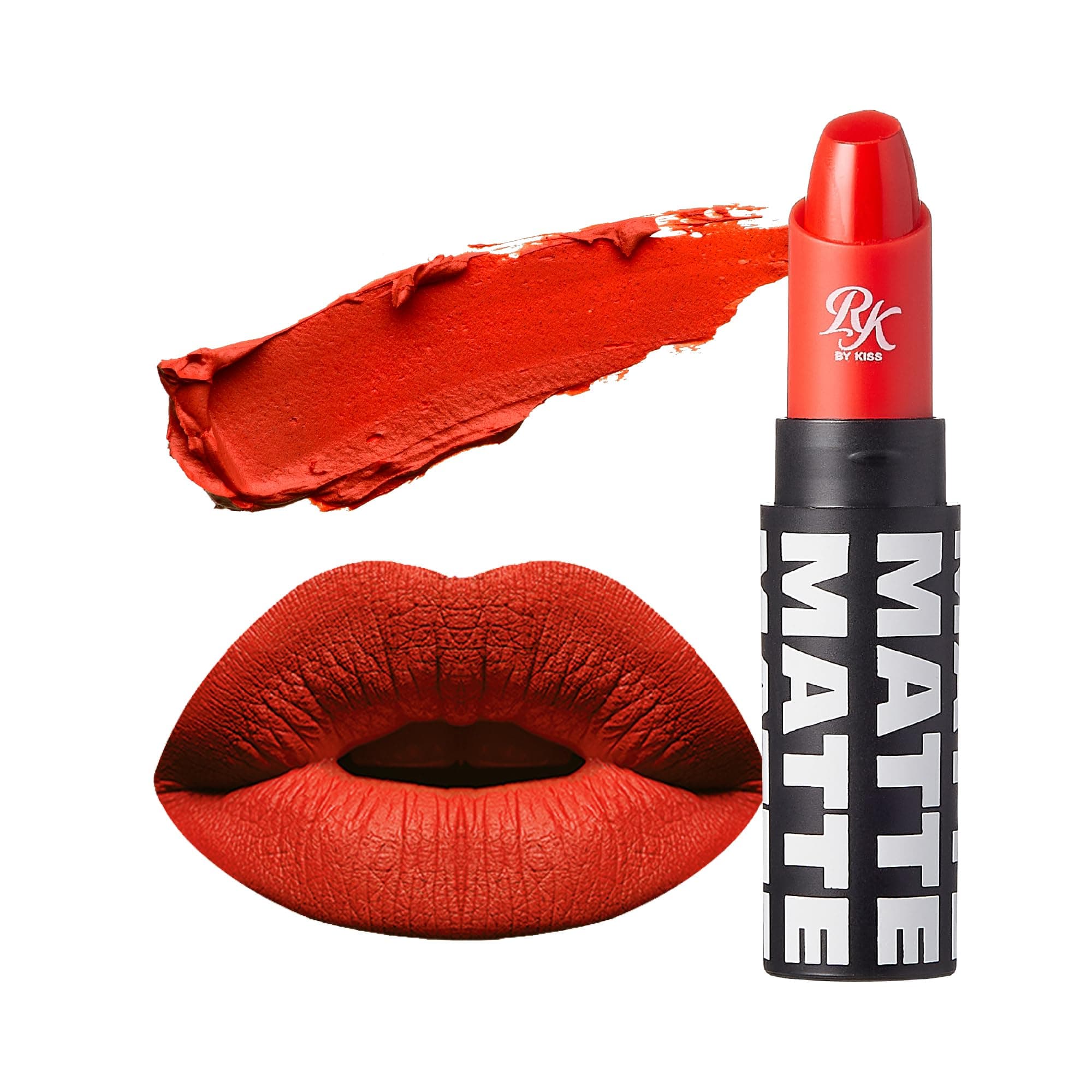 Ruby Kisses Lipstick, Matte Finish, Long-Lasting, Highly Pigmented, Smooth Apply, Full Coverage Lip Color Makeup (Extreme Coral)