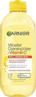 Garnier Micellar Water with Vitamin C, Facial Cleanser & Makeup Remover, Brightening & Hydrating, For All Skin Types, Vegan, Cruelty Free, 13.5 Fl Oz (400mL), 1 Count