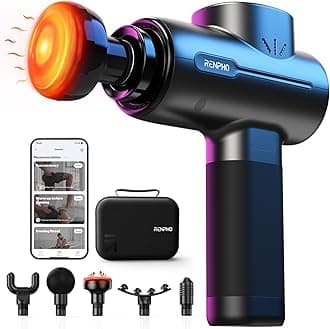 RENPHOMassage Gun with Heat, Portable Percussion Massager with Bluetooth for Back and Neck, Gifts for Men and Women, Carry Case, Active+ Thermal