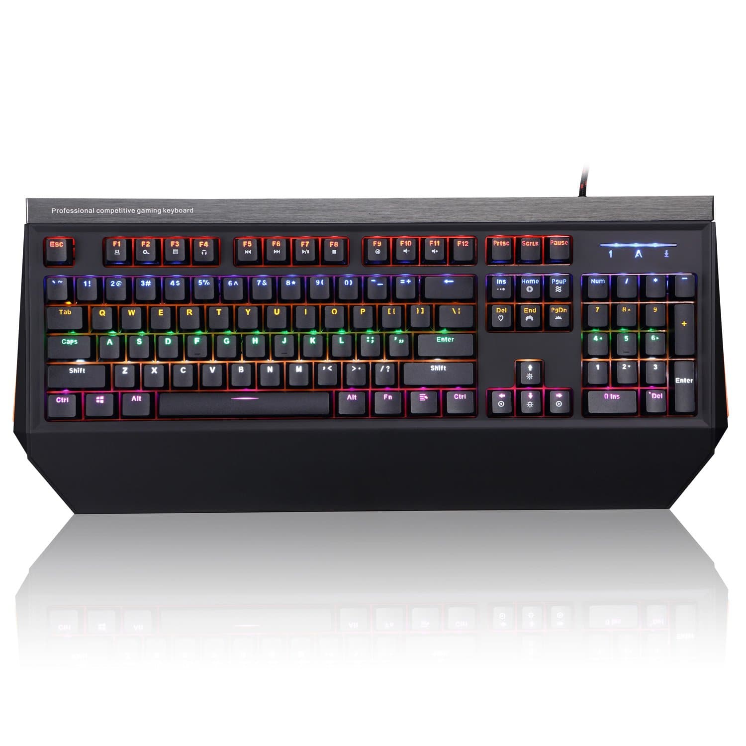 Mechanical Keyboard, USB Wired LED Backlit Mechanical Gaming Keyboard Blue Switch for Mac or PC (Black)