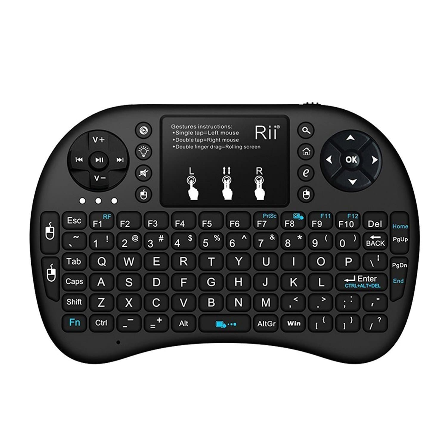 i8 Mini 2.4GHz Wireless Touchpad Keyboard with Mouse for PC, PAD, XBox 360, PS3, Google Android TV Box, HTPC, IPTV (2.4G Black)