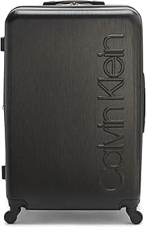 Calvin Klein Women's Hardside Upright Spinner Lightweight Suitcase, Black