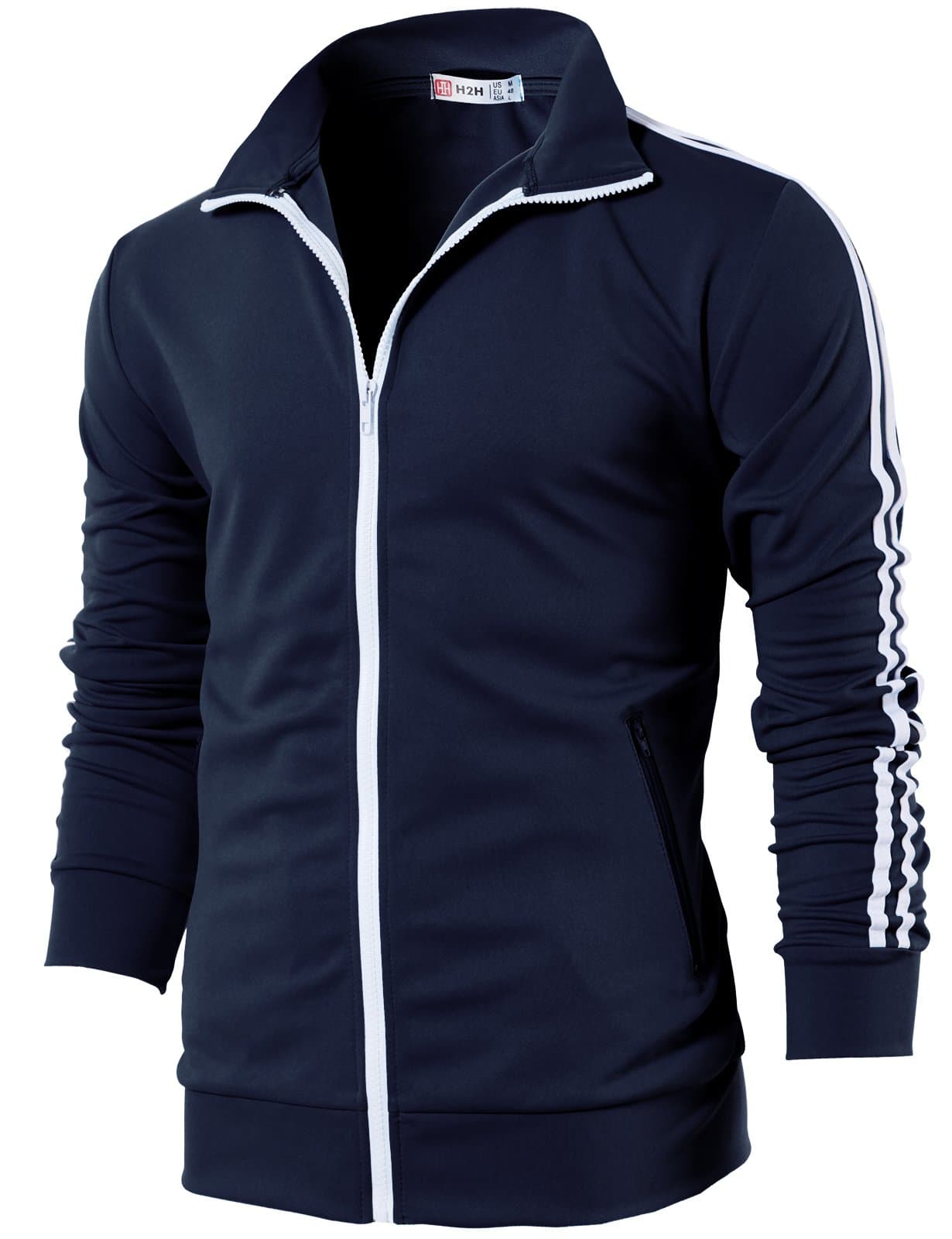 Mens Active Slim Fit Track Lightweight Jacket Zip-up Long Sleeve