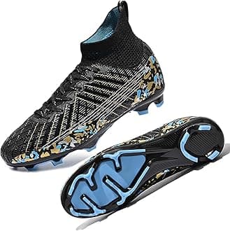 HESBITEUL Soccer Cleats Outdoor for Boys Training: High Top Football Cleats for Firm Ground