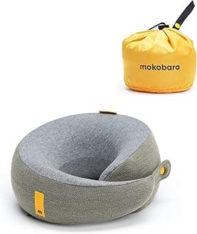 MOKOBARA The Travel Pillow Pure Memory Foam Neck Pillow, Comfortable & Breathable Cover, Machine Washable, Airplane Travel Kit for Travelling (Cloud Forest)