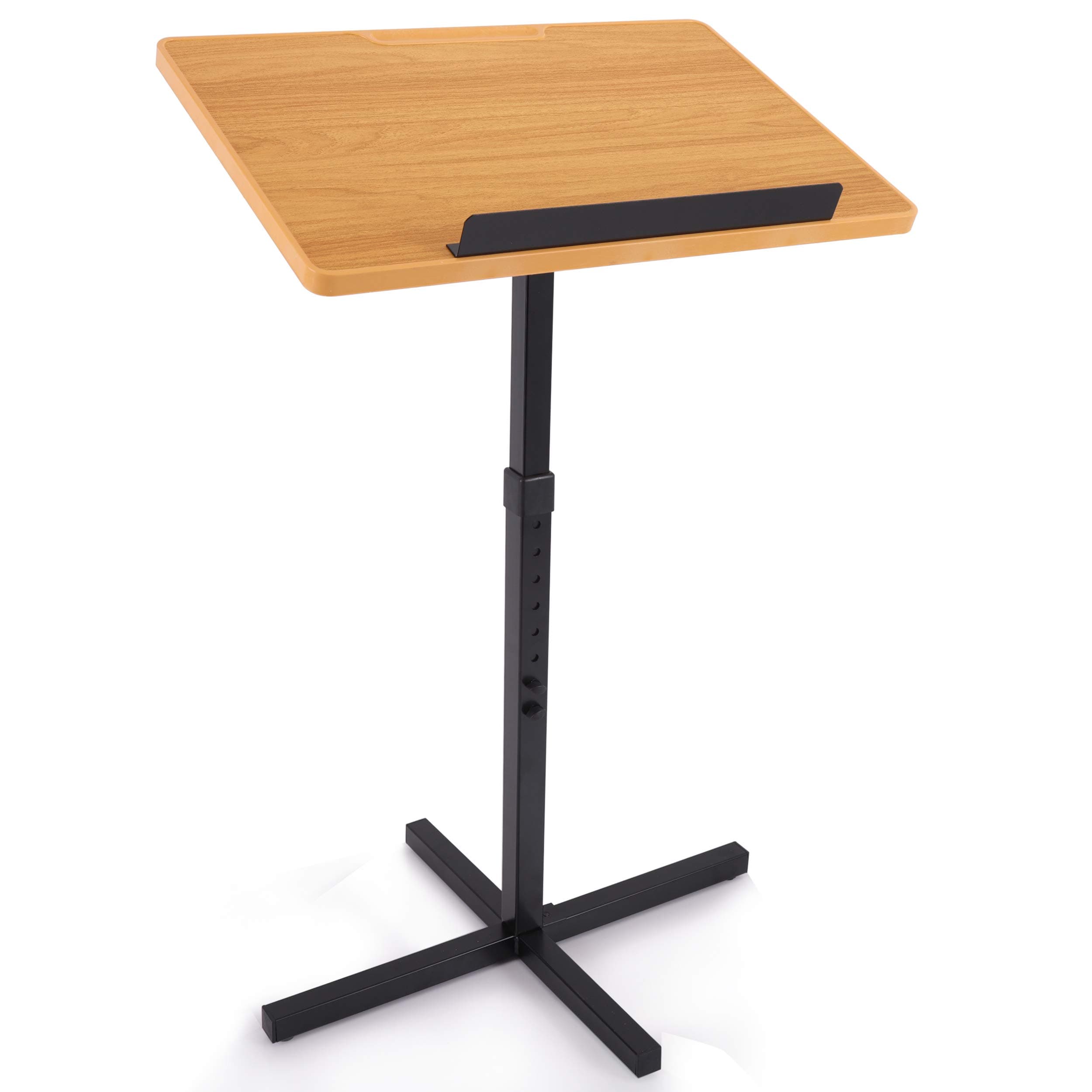 Portable Floor Lectern Podium Stand-Height Adjustable Steady Standing Design Teacher Speaker Lecture Classroom Presentation Stand, Laptop Computer Book Holder w/ Slanted Top Shelf PLCTND44,BLACK