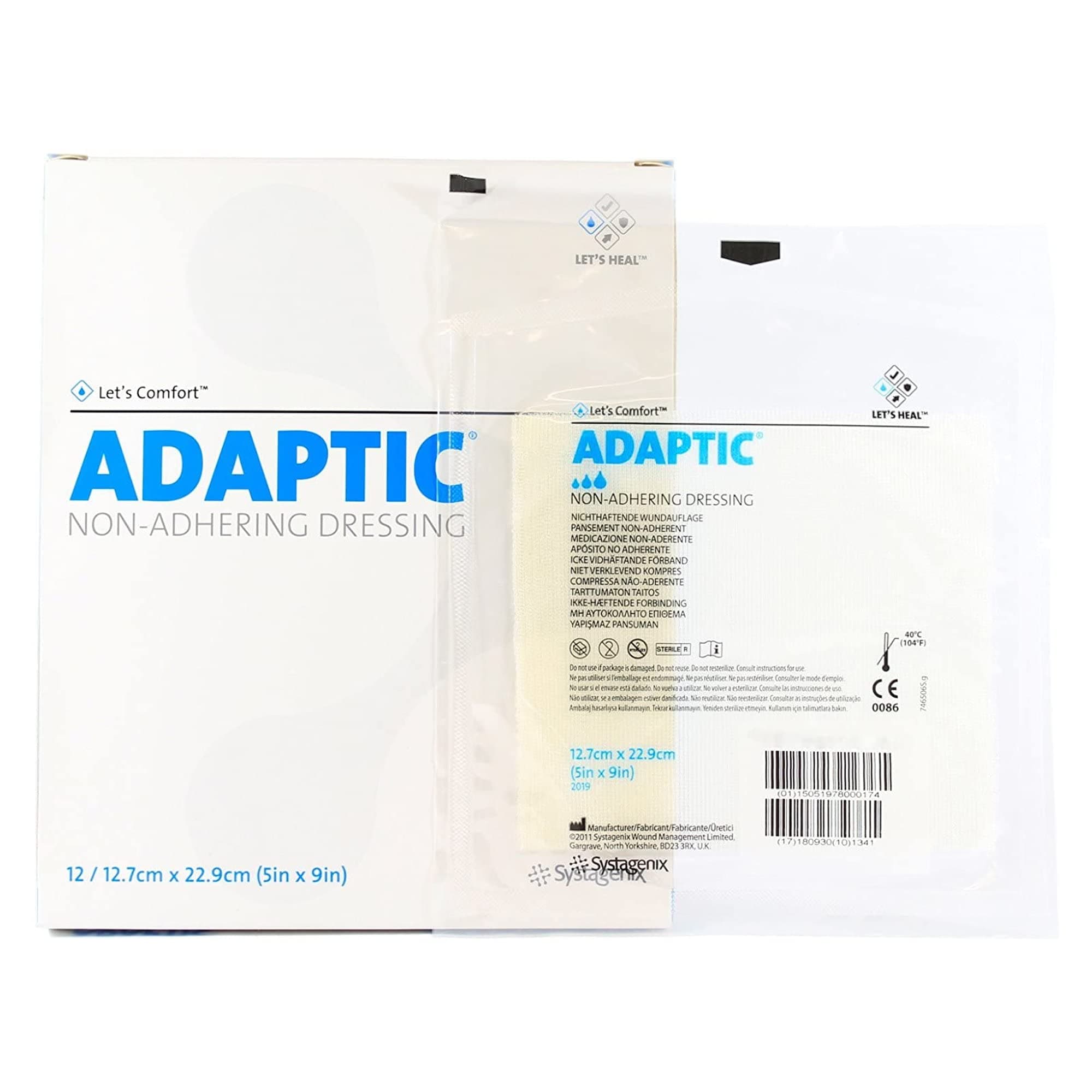 Systagenix ADAPTIC Non-adhering Dressing 5" x 9" Box: 12 (1)