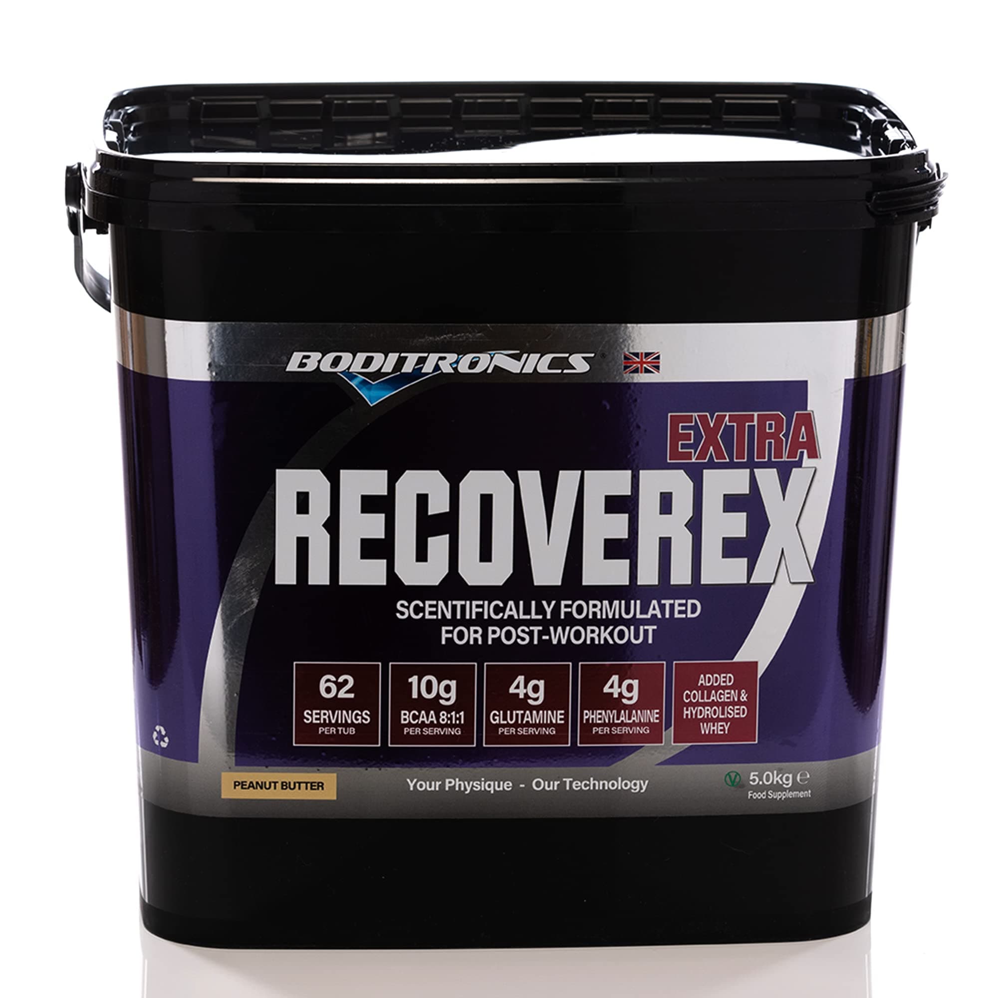 – RecoverEx Extra 5 kg Slow and Fast Release Carbohydrate Blend Complete Post-Workout Protein Powder with Whey Protein Concentrate, Collagen Powder, Vitamin C, BCAA