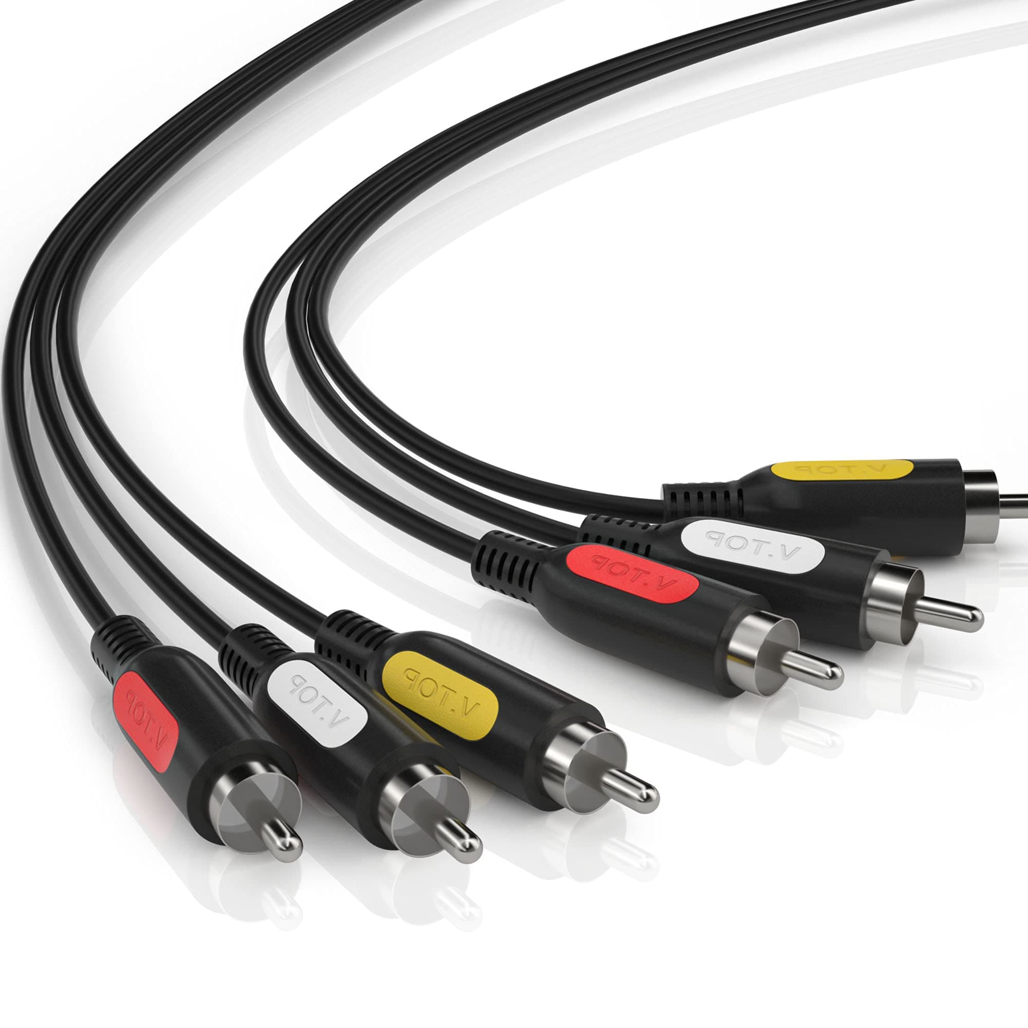 VTOP RCA-B2-010 | 3 X RCA Video Cable with Stereo Audio - 1m, m/m, 10-Pack
