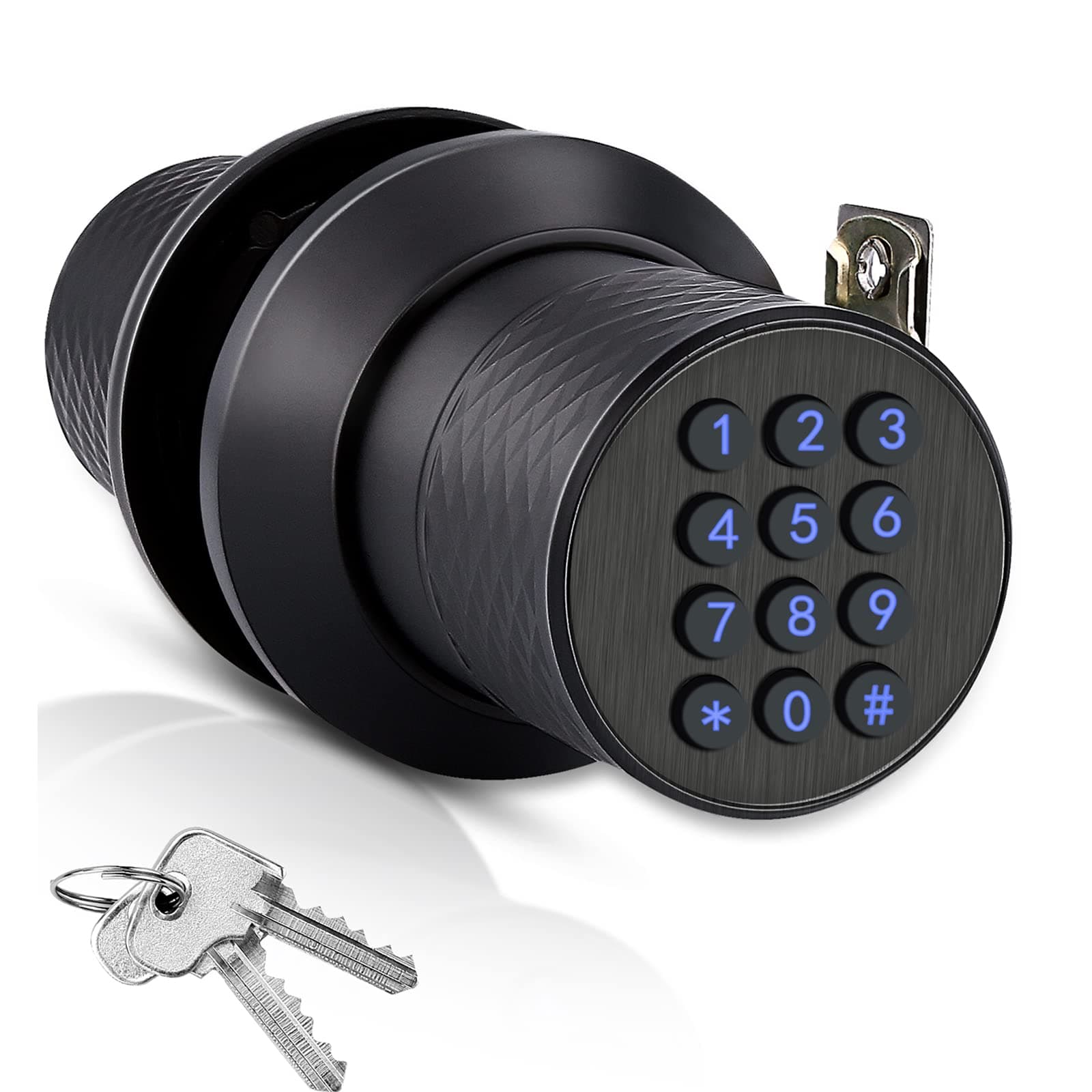 FITNATE Smart Lock Keyless Smart Lock Digital Door Lock with Keypad, Waterproof Electronic Keypad Door Lock with Spare Keys, Great for Home, Hotel and Office (Black)