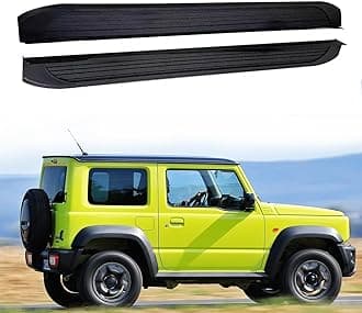 2Pcs Running Boards Side Steps Peals Nerf Foot Protector Bar Black with Brackets Fits for Jimny JB64 2019 2020 2021 2022 2023 2024 2025 2026 (2 Door)