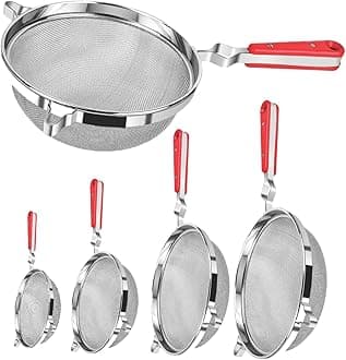 Konquer TimeS Stainless Steel Soup & Juice Strainer/Liquid Filter Combo of 5 Sizes (Pack of 5)