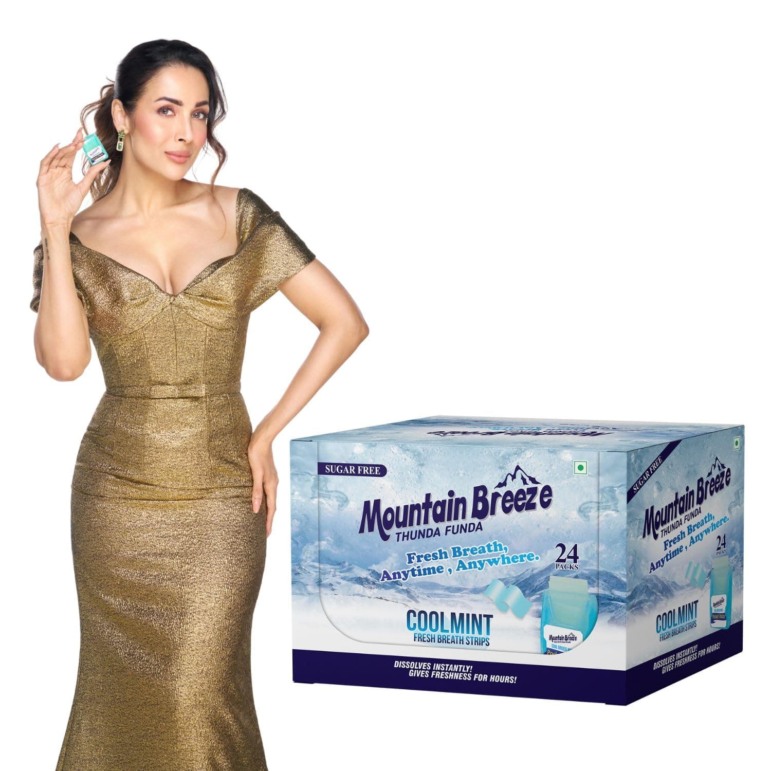 Mountain Breeze Sugar-Free Coolmint Fresh Breath Strips (24 Strips) Pack of 24 x 24 = 576