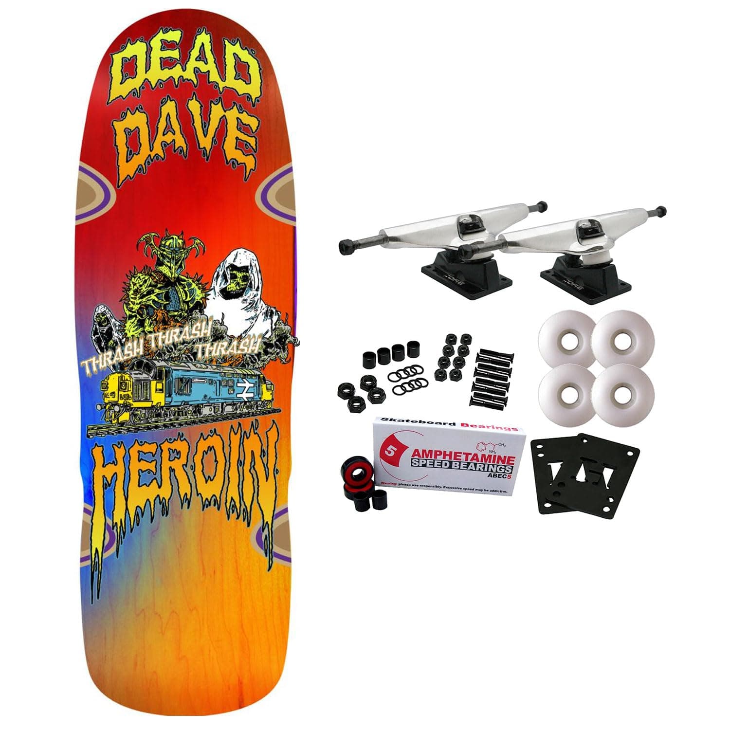 Heroin Skateboard Complete Dead Dave Ghost Train 10.1" x 31.5" Assorted