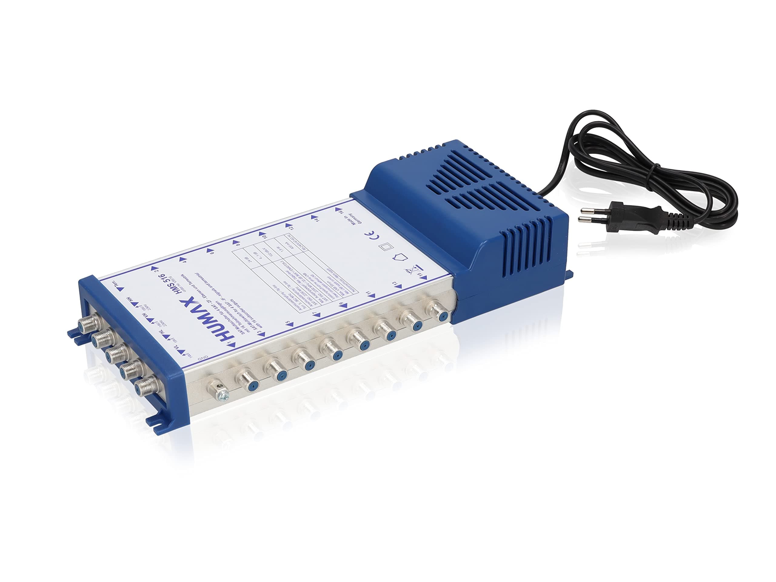 Humax HMS 516 5 x 16 multi-switch for 16 participants (Quattro and Quad LNB, power supply with standby function)