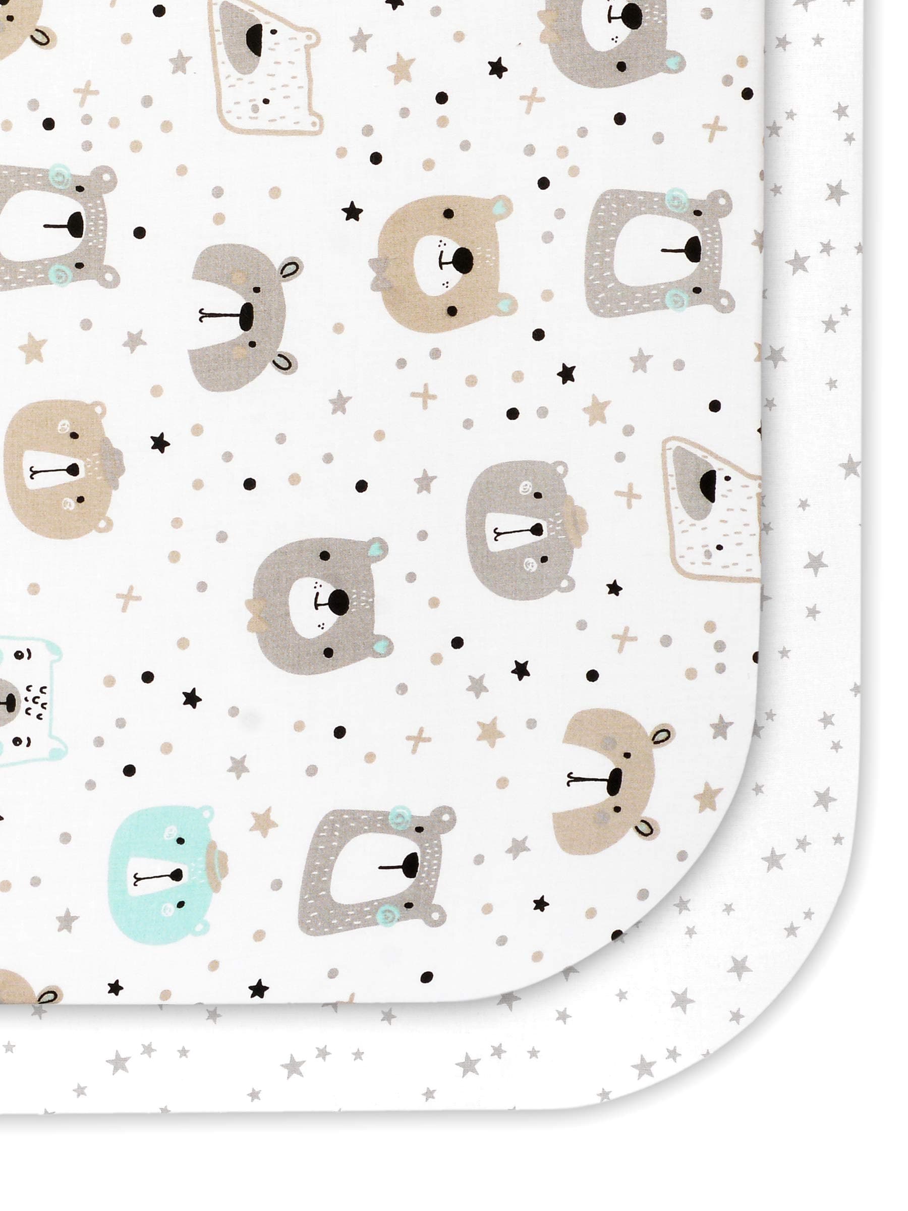 Flyideas 2-Piece Bedding Set for Bedside Cribs – 2 Cotton Fitted Sheets, 83x50 cm – Hypoallergenic, Soft, Breathable Sheets for Next to Me Crib