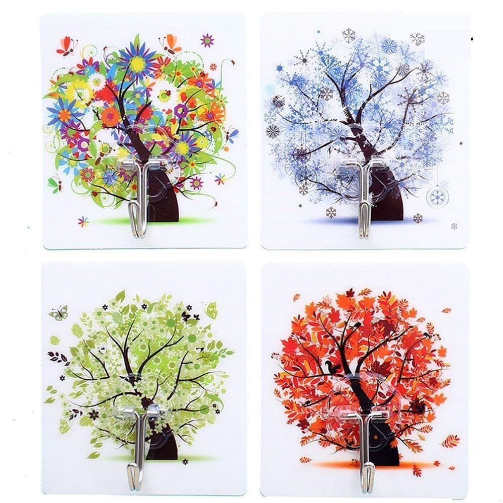 8-Pack Wall Powerful Adhesive Hooks, Kingcenton 5KG/11lbs (MAX) Super Heavy Duty Load Sticky 3M Glue, No Scratch Reusable Home Kitchen Bathroom Door Storage for lights Towel Keys Bags Hats Coat Hanger