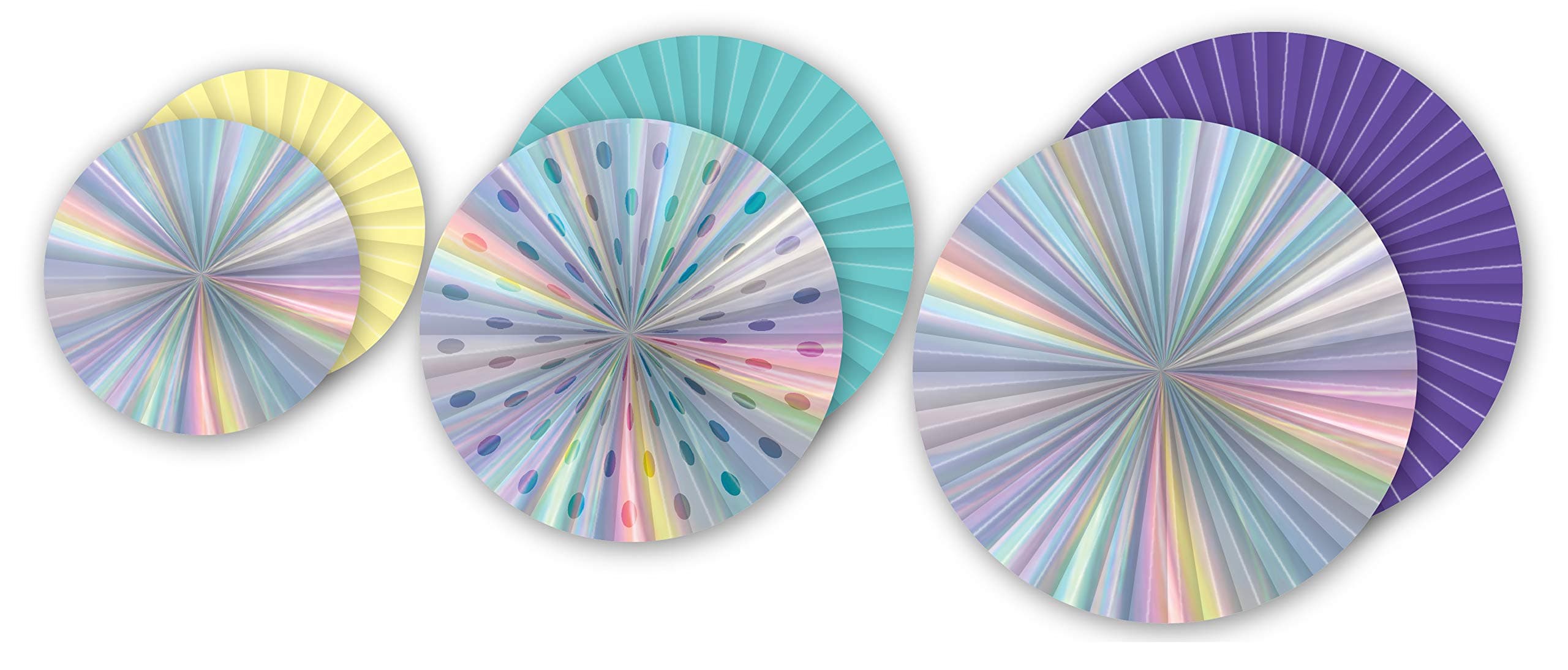 Iridescent Hanging Paper Fans