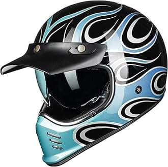 ILM Vintage Full Face Motorcycle Helmets for Adults Men Inner Visor Compatible for Moped ATV Cruiser Scooter DOT Model Z502(Green, XXL)