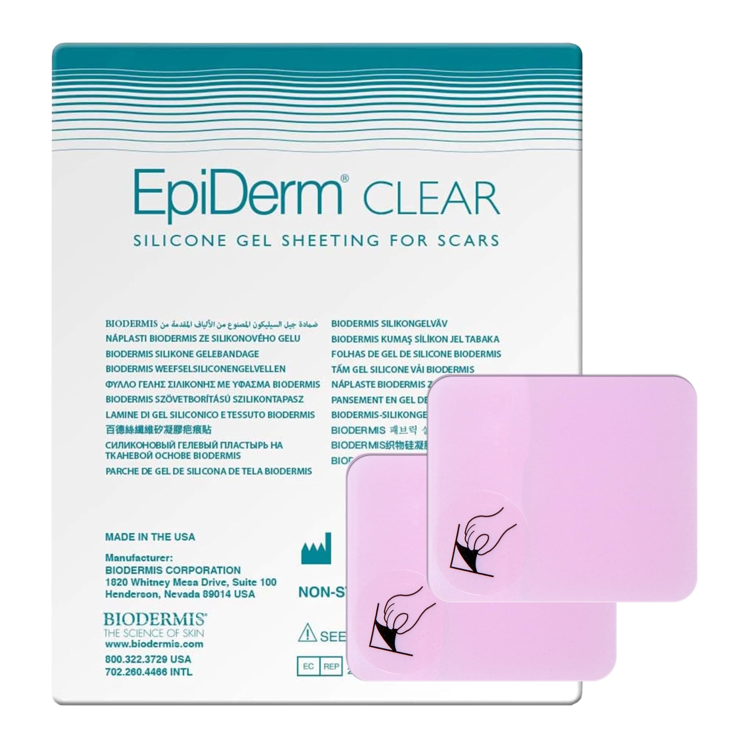 Epi-Derm Patch - 2 x 2.5 in - (1 Pair) (Clear) Silicone Scar Sheets